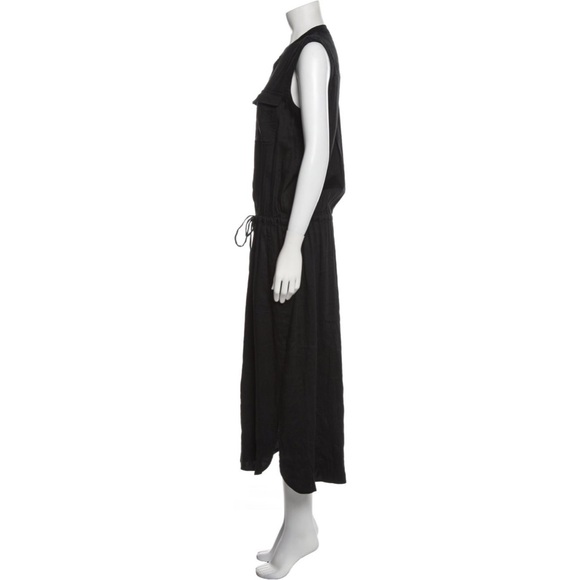 Vince Long Dress Black Linen/Viscose/Elastane Sz Small - Picture 2 of 8